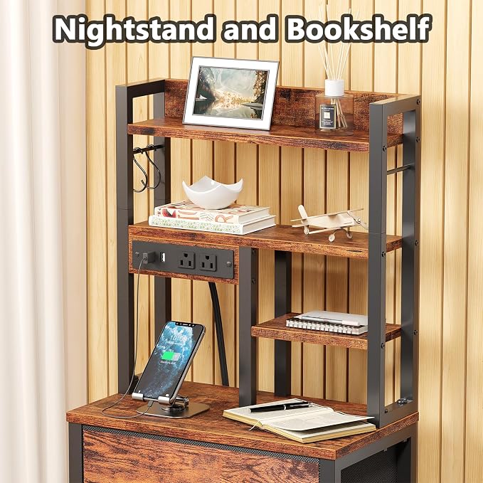 Night Stand, 52.1" Tall Bedside Table - Image 5