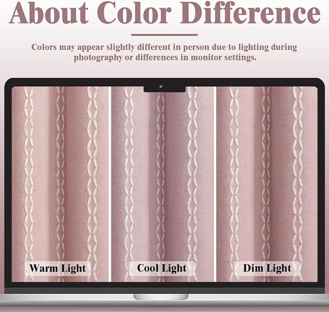 Purple Pink 100% Boho Blackout Curtains 84 Inch 2 Panels - Image 7