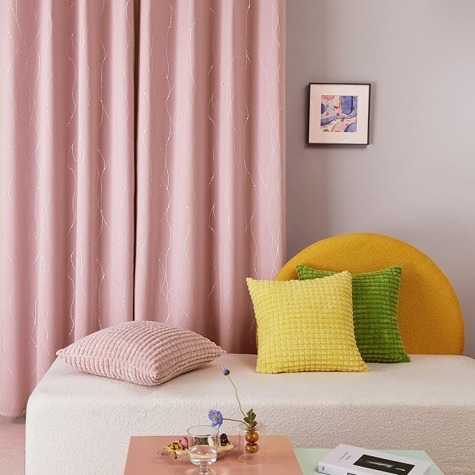 Deconovo Living Room Curtains 63 Inches Long, Thermal Insulated, Room Darkening - Image 3