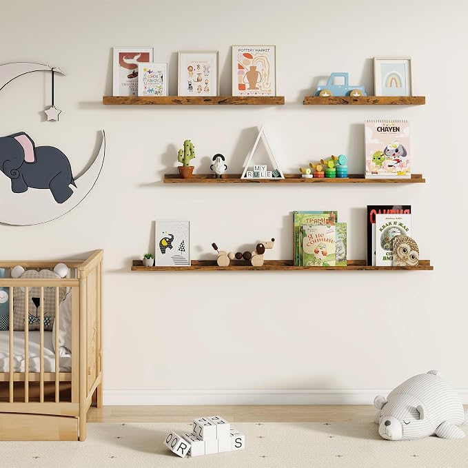 Fun Memories Picture Ledge Shelf, 40 Inch Floating Shelves Set of 2, Large - Image 2
