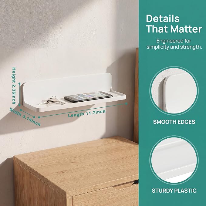Wall Mounted Small Floating Shelf Stick On Wall Shelves - Image 2