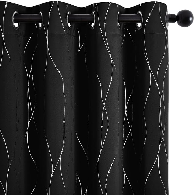 Deconovo 100% Blackout Living Room Curtains 63 Inches Long, Thermal Insulated - Image 8