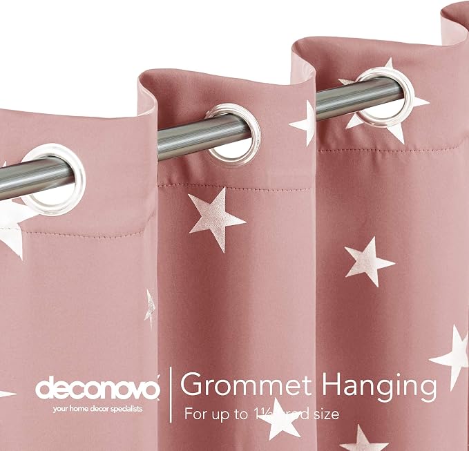 Deconovo Coral Pink Blackout Curtains 2 Panel Set - Image 7