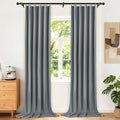 Etherealveil Charcoal Gray Pinch Pleated Blackout Curtains 2P 40"x102" | Back by Etherealveil