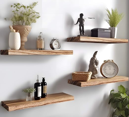 PHPH Wood Floating Shelves for Wall, Wooden Wall Shelves for Bedroom - Image 7