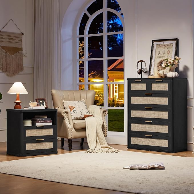 LEYAOYAO Rattan Dresser for Bedroom - Image 5