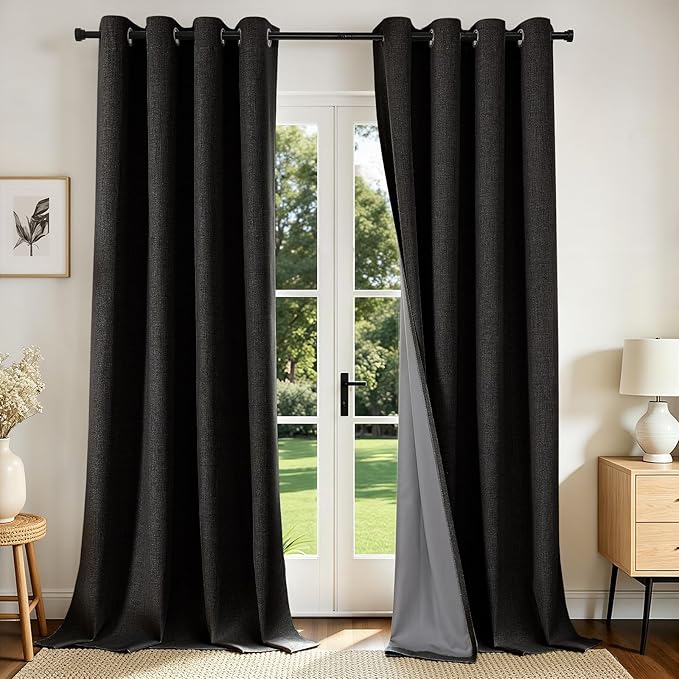 Joydeco Blackout Curtains 108 Inches Long 2 Panels Burg, Room Darkening Curtains by JOYDECO