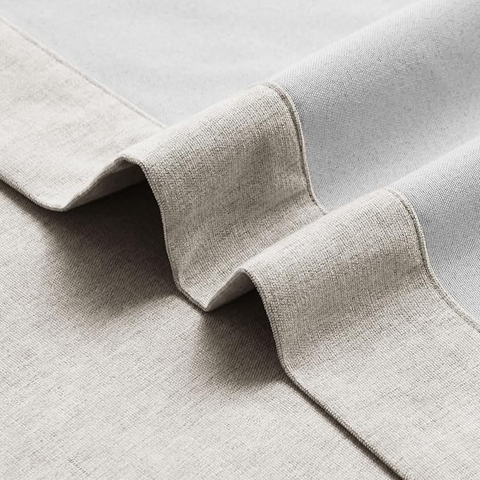 Macochico Full Blackout Curtains 84 Inches Long Insulated Noise Reducing Chenille Curtains for Living Room Bedroom Nursery Auditorium Beige Taupe Curtains with Tieback Grommet 72" Wx84 L 1 Panel