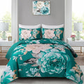 WONGS BEDDING Quilt Queen Size, Soft Microfiber Lightweight Plant Farmhouse Bed by WONGSBEDDING