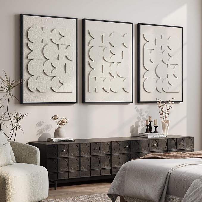 Large 3D Textured Framed Abstract Wall Art - Image 4