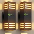 Motion Sensor Outdoor Wall Lights, Dusk to Dawn Exterior Light Fixture with 3 Modes, Waterproof Modern Dimmable Porch Light with Up Down Lighting for Patio, Garage, Front Door, Matte Black, 2Pack