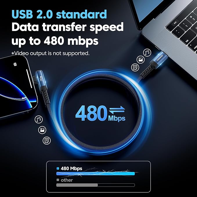 toocki USB C Cable [2Pack, 6.6ft] 240W Fast Charging Type C Cord, Nylon Braided USB 2.0 Cable for iPhone 17 16 15 Pro Plus Pro Max Air, iPad Pro, Samsung Galaxy S24 S23, Switch, MacBook Pro, Pixel
