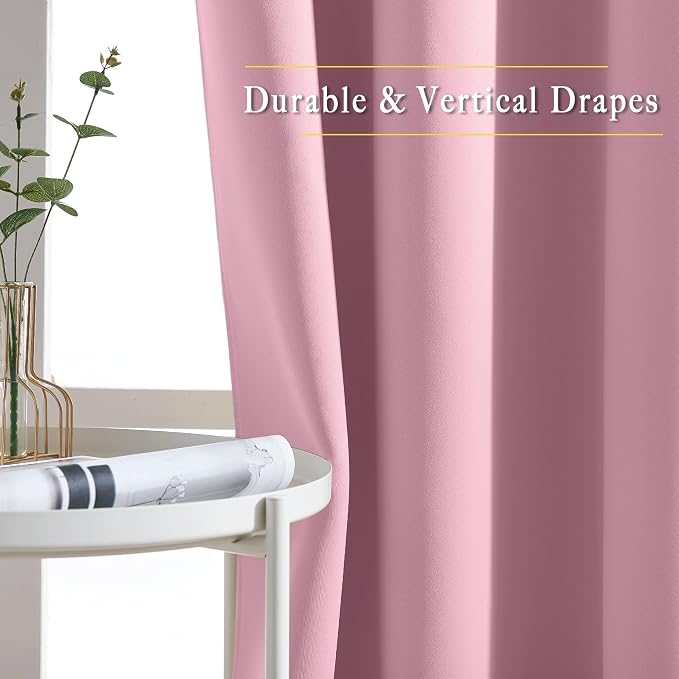 NICETOWN Crystal Pink Short Curtains - Image 5