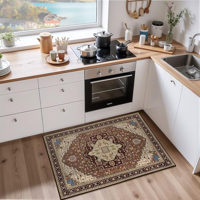 Macgace Washable Vintage Small Area Rug - Image 3