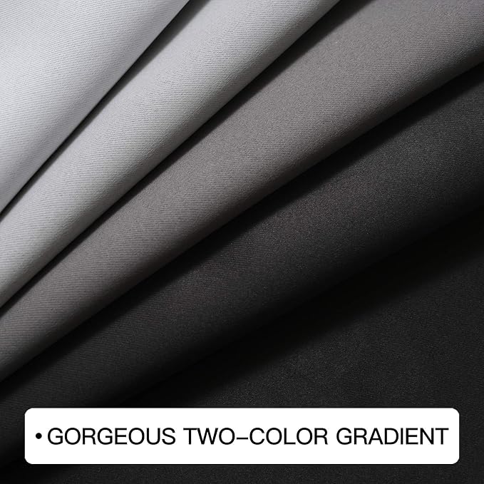 COSVIYA Grommet Ombre Black Room Darkening Curtains 84 inch - Image 4