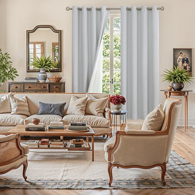 YoungsTex 78 Inches Long Linen 100% Blackout Curtains - Image 4
