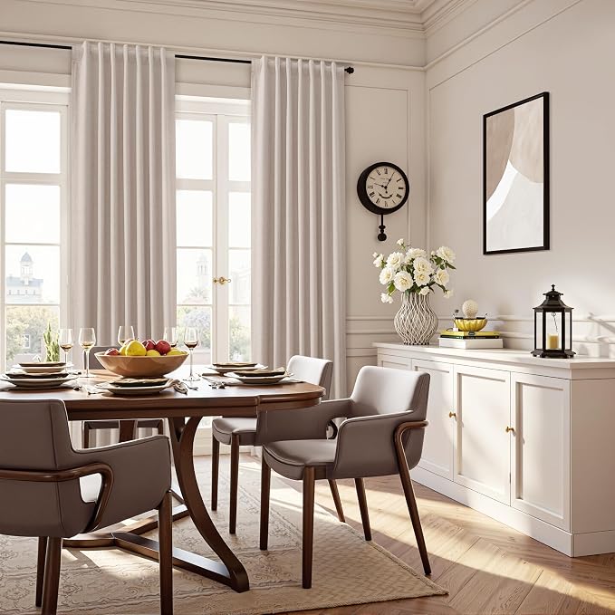 Champagne Linen 100% Blackout Curtains 102 Inches Long Modern Black Out Light - Image 9