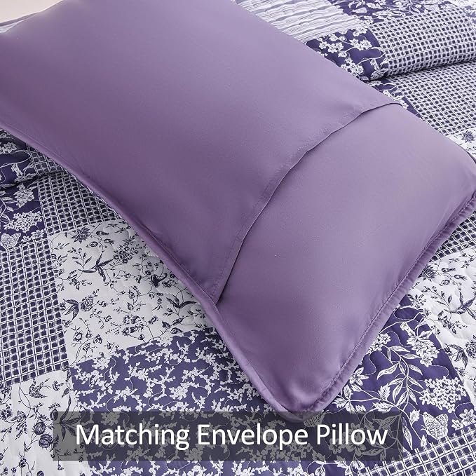 Mybedsoul Boho Quilts Queen Size, Patchwork Reversible Bedding Set, 3 Pieces - Image 5