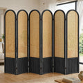 6 Panel Rattan Room Divider Screen, Boho Folding Privacy Screen | Decorative by Aletheiawu