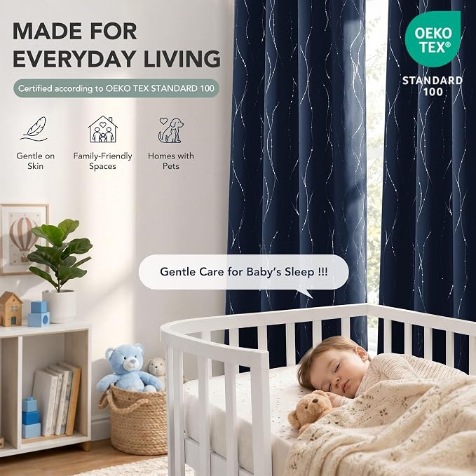 Deconovo 100% Blackout Living Room Curtains 95 Inches Long, Thermal Insulated - Image 4