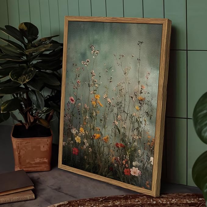 Vintage Wildflower Wall Art, Hand Drawn Sandstone 3D Textured Farmhouse - Image 4