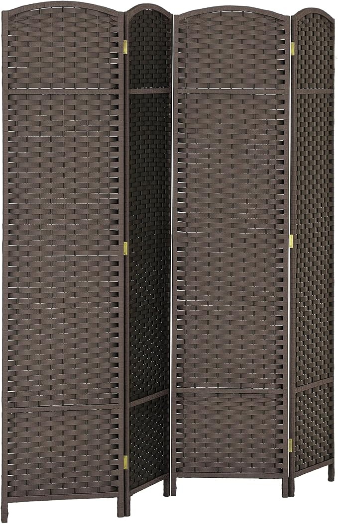 HOMCOM Room Divider 4 Panel Folding Privacy Screen 5.6' Tall White | by HOMCOM