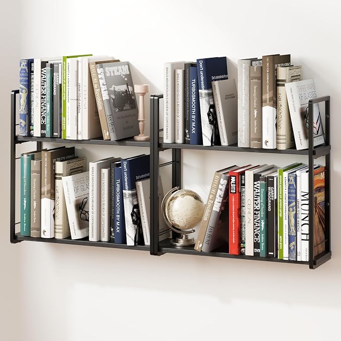 2-Layer Wall Bookshelf for Book Storage, Floating Book Shelves for Wall by ART-GIFTREE