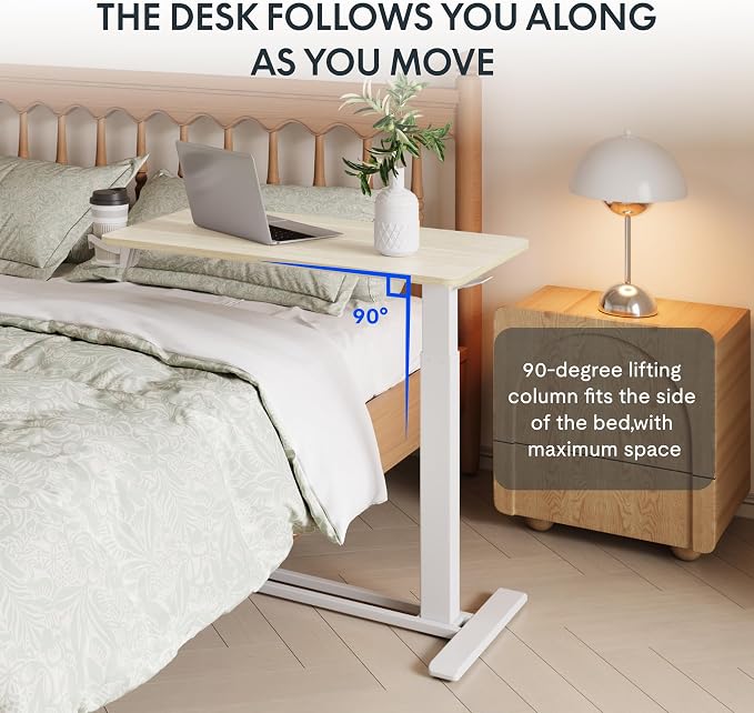 FLEXISPOT H7 28" Pneumatic Height-Adjustable Overbed Table - Image 7
