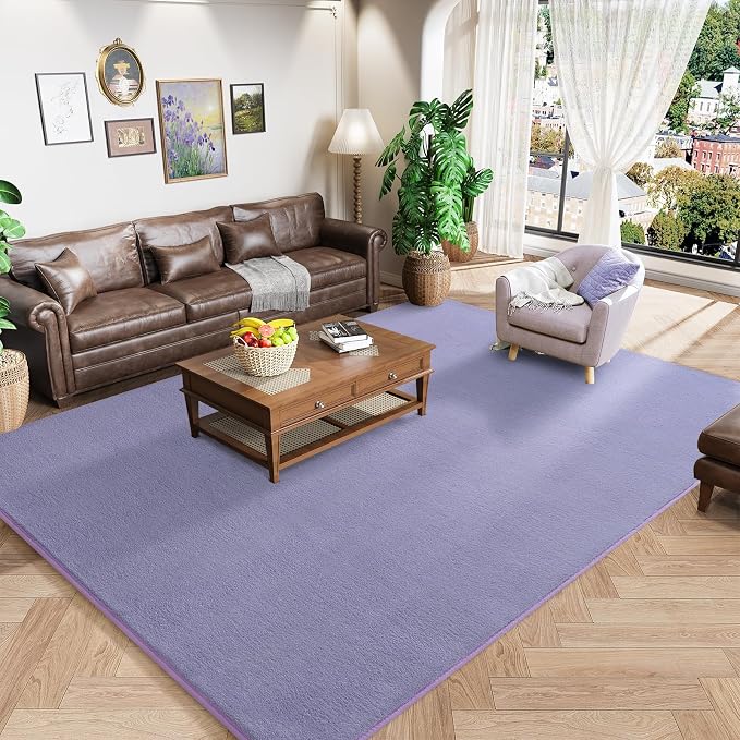 Modern Area Rug for Bedroom Living Room, 5x8 Purple Memory Foam Rug | Thickened - Image 5