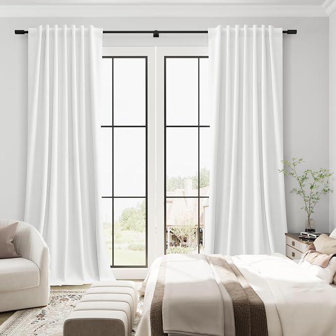 Off White Linen 100% Blackout Curtains - Image 5