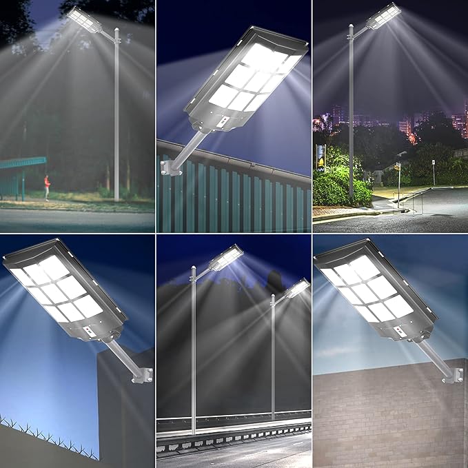 JAYNLT 3000W Solar Street Lights Outdoor,6500K 298000LM Highest Lumen Solar Parking Lot Lights,Waterproof Duks to Dawn Solar Flood Security Lights Motion Sensor for Yards, Driveways