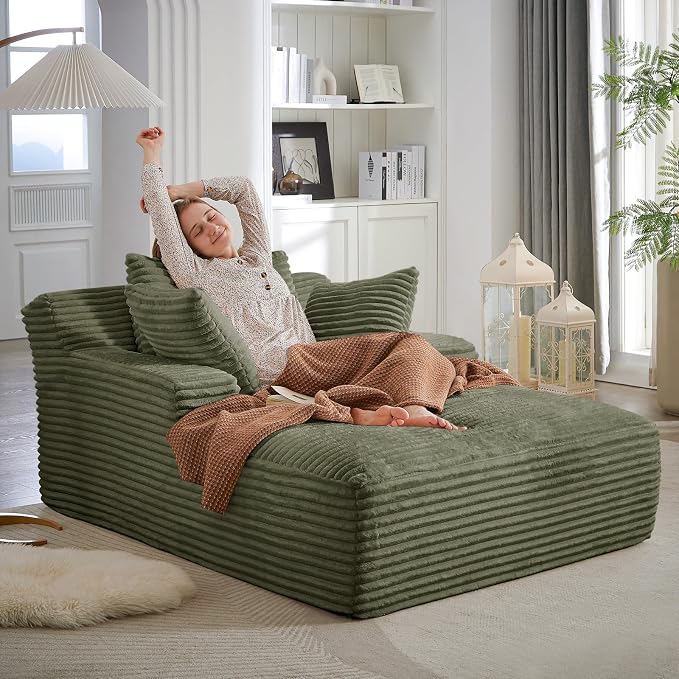 Oversized Chaise Lounge Chair Indoor, Comfy Fluffy Cloud Couch, Modern Deep - Image 6
