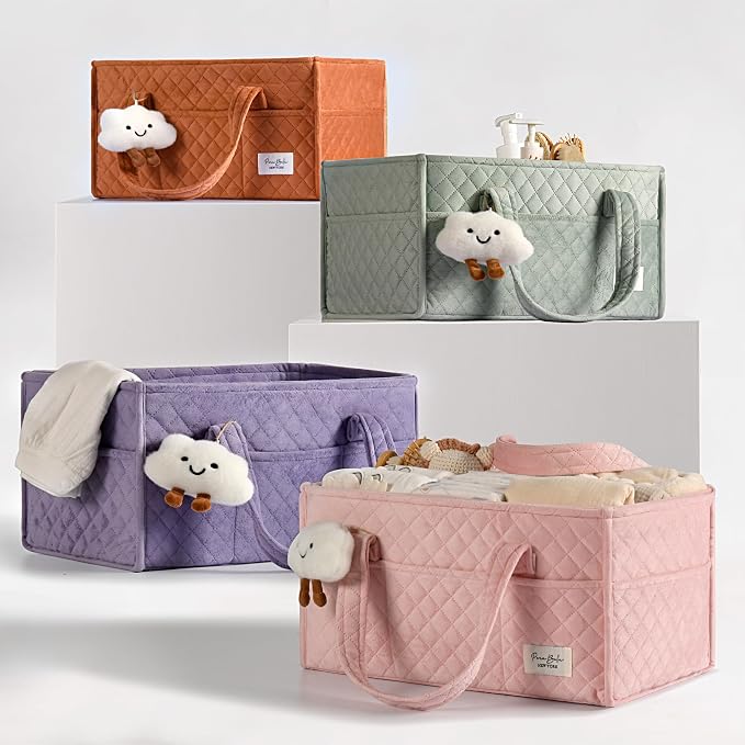 Baby Diaper Caddy Organizer, Baby Basket Shower Gift, Portable Changing Table - Image 8