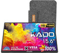 Kado Portable Monitor 15.6'' 1080p, 100% sRGB USB-C HDMI Gaming Monitor Ultra-Slim Display Built-in Speakers, External Monitor 180° Kickstand Wall/Arm Mount for Laptop PC Phone Mac Xbox PS4/PS5 Switch