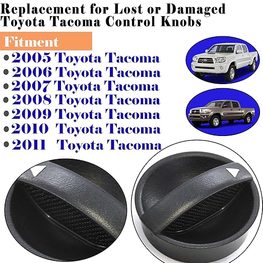 Tacoma HVAC Heater Control Knob Compatible with 2005-2011 Toyota Tacoma Dials Blower Temperature Air Flow Control Switch Knob 65551820A 758695