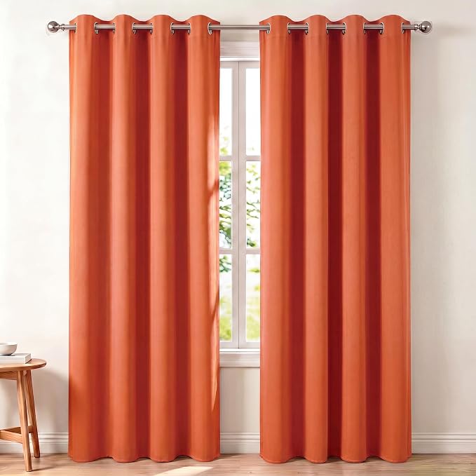 Diraysid Orange Grommet Blackout Curtains by Diraysid%2C+refresh+your+life