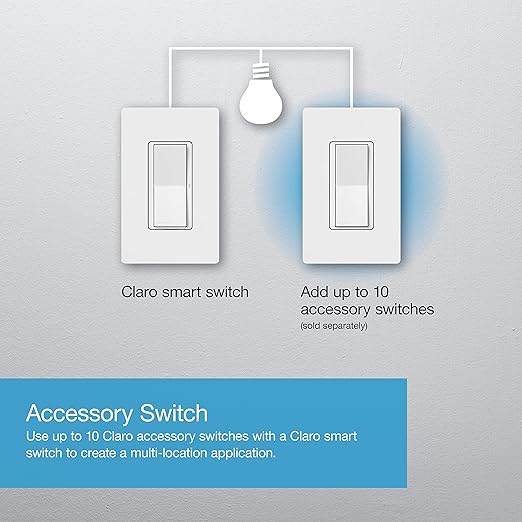 Lutron Claro Smart Light Switch for Caseta Lighting, for LED Lights, Fans, 5 Amp, Single-Pole/3-Way, Neutral Required, DVRF-5NSS-WH-3, White, 3 Pack