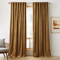 RYB HOME Gold Brown Fall Velvet Curtains by RYBHOME