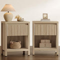 SICOTAS Fluted Night Stand Set of 2, Farmhouse Nightstands by SICOTAS