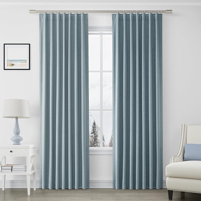 Joywell 100% Blackout Linen Curtains 84 Inches Long by Joywell