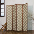 4 Panel Bamboo Room Divider, 5.6 ft Tall Double-Sided Folding Privacy Screen by PawlaBay