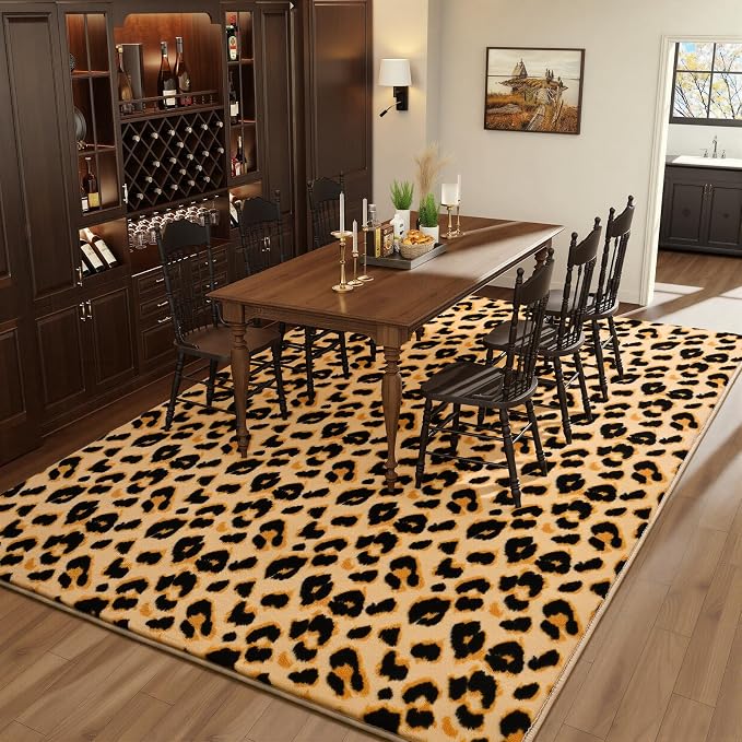 Soft Leopard Rugs for Bedroom Living Room, 4x6 Cheetah Print Rug | Fluffy - Image 9