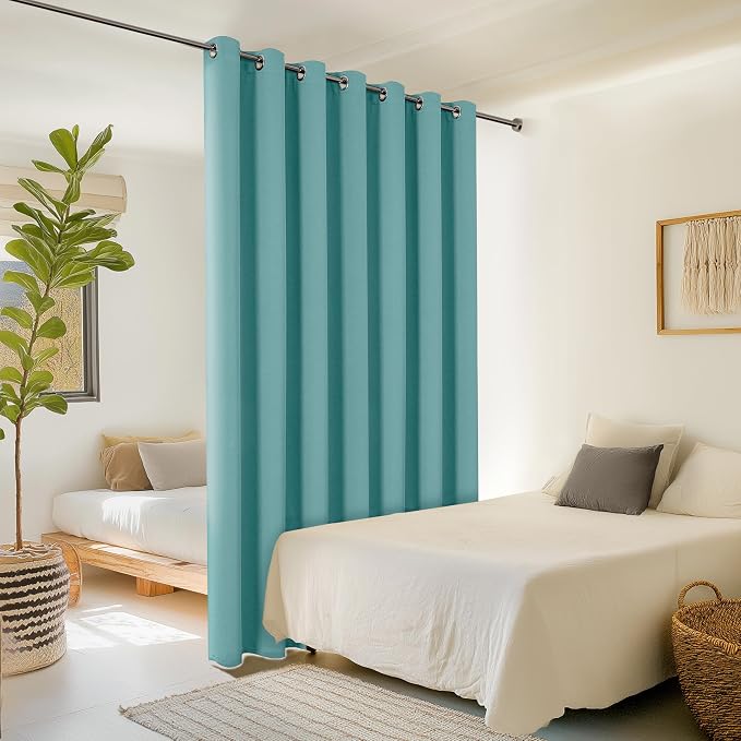 ChrisDowa Room Divider Curtains 90 Inch Length Sliding Door Curtain 1 Panel | - Image 2