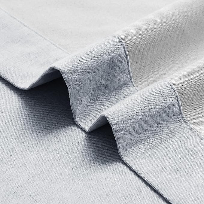 Macochico 100% Blackout Curtains Insulted Window Panels for Bedroom Living Room Dining Room Luxury Chenille Curtains Classic Home Decor Gray Blue Curtains with Tieback 52" Wx72 L Grommet 1 Panel