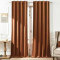 Timeper Burnt Orange Velvet Curtains W42 x L96 inches 2 Panels, Light Blocking by Timeper