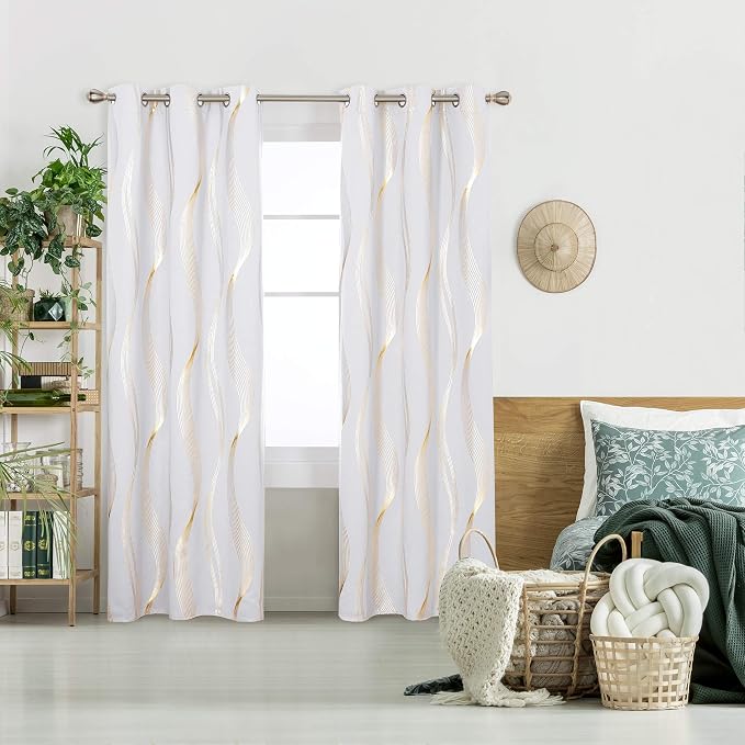 Deconovo Curtains for Living Room, Pattern Blackout Curtains 95 Inches Long | by Unknown