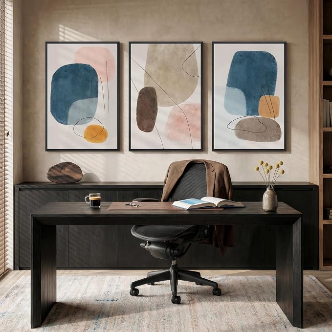 Large Framed Abstract Canvas Wall Art - Image 4