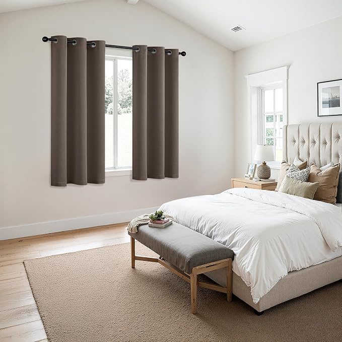 MIULEE Blackout Curtains for Bedroom 2 Panels 40 x 54 Inch Long Tan Brown | - Image 6