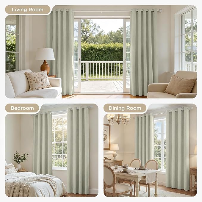 Joydeco Blackout Curtains 95 Inches Long 2 Panels Burg, Room Darkening Curtains - Image 7