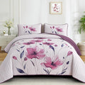 Mybedsoul Floral Quilt Set King Size, 3 Pieces Rose Pink Bedspread Coverlet Set by Mybedsoul